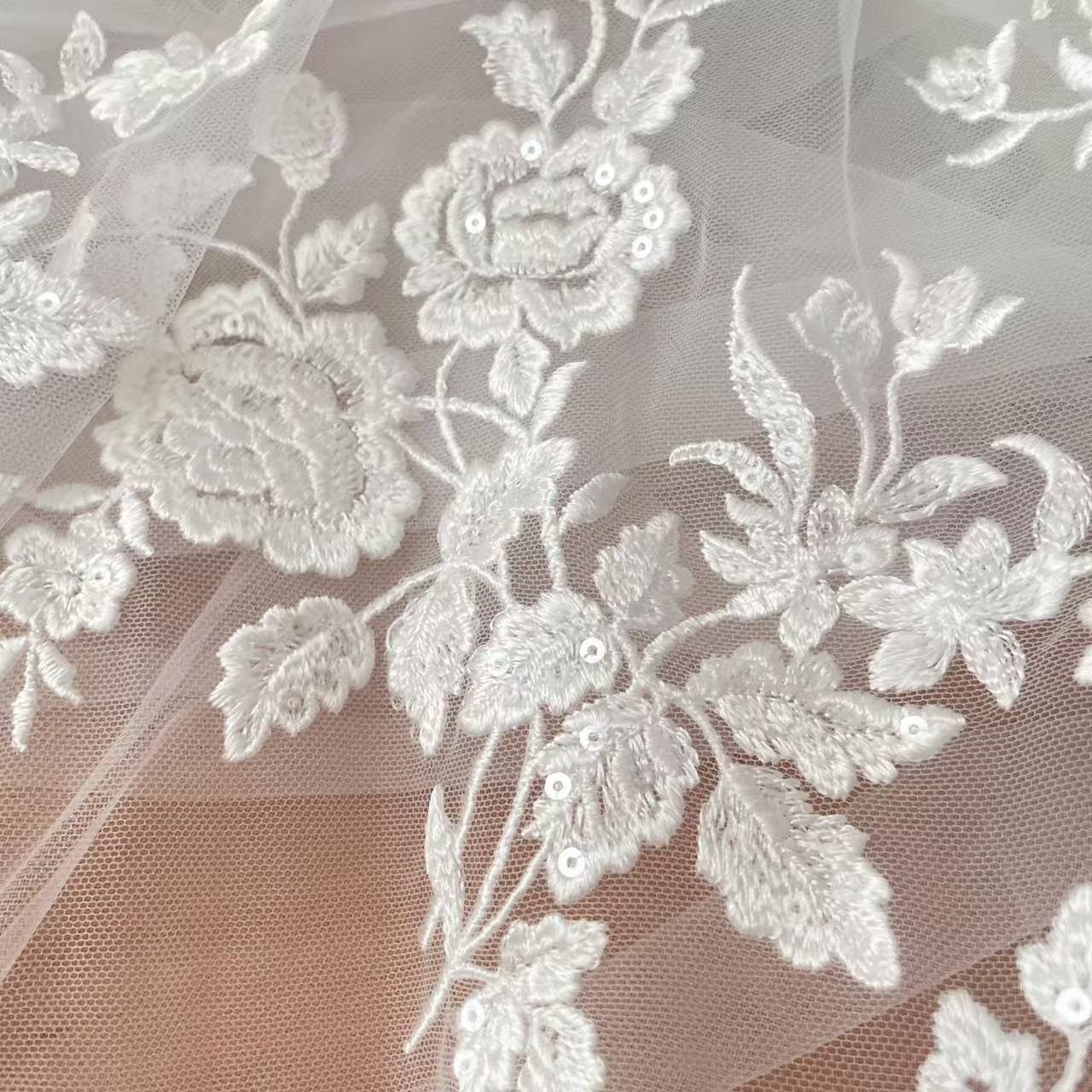 Dry Herb Vaping Accessories - French Embroidered Lace Fabric, Beautiful Flower,