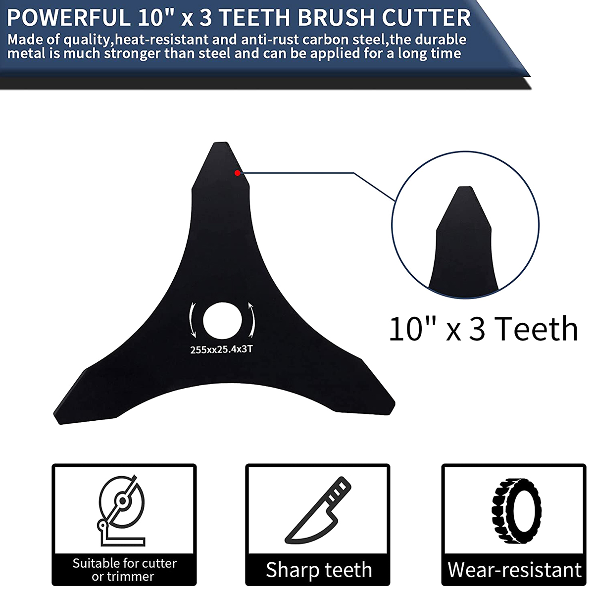 3 Teeth Brush Cutter Blade 255 - огляд і ціна Dry Herb Vaping Accessories